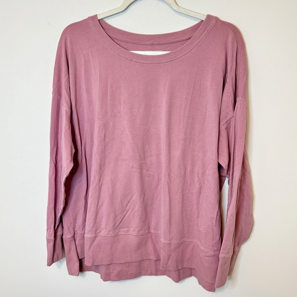 Eileen Fisher Organic Cotton Lightweight Sweater Size Large Pink Crewneck